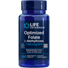 Life Extension Optimized Folate (L-Methylfolate) 1700 mcg DFE, 100 vegetarian tablets